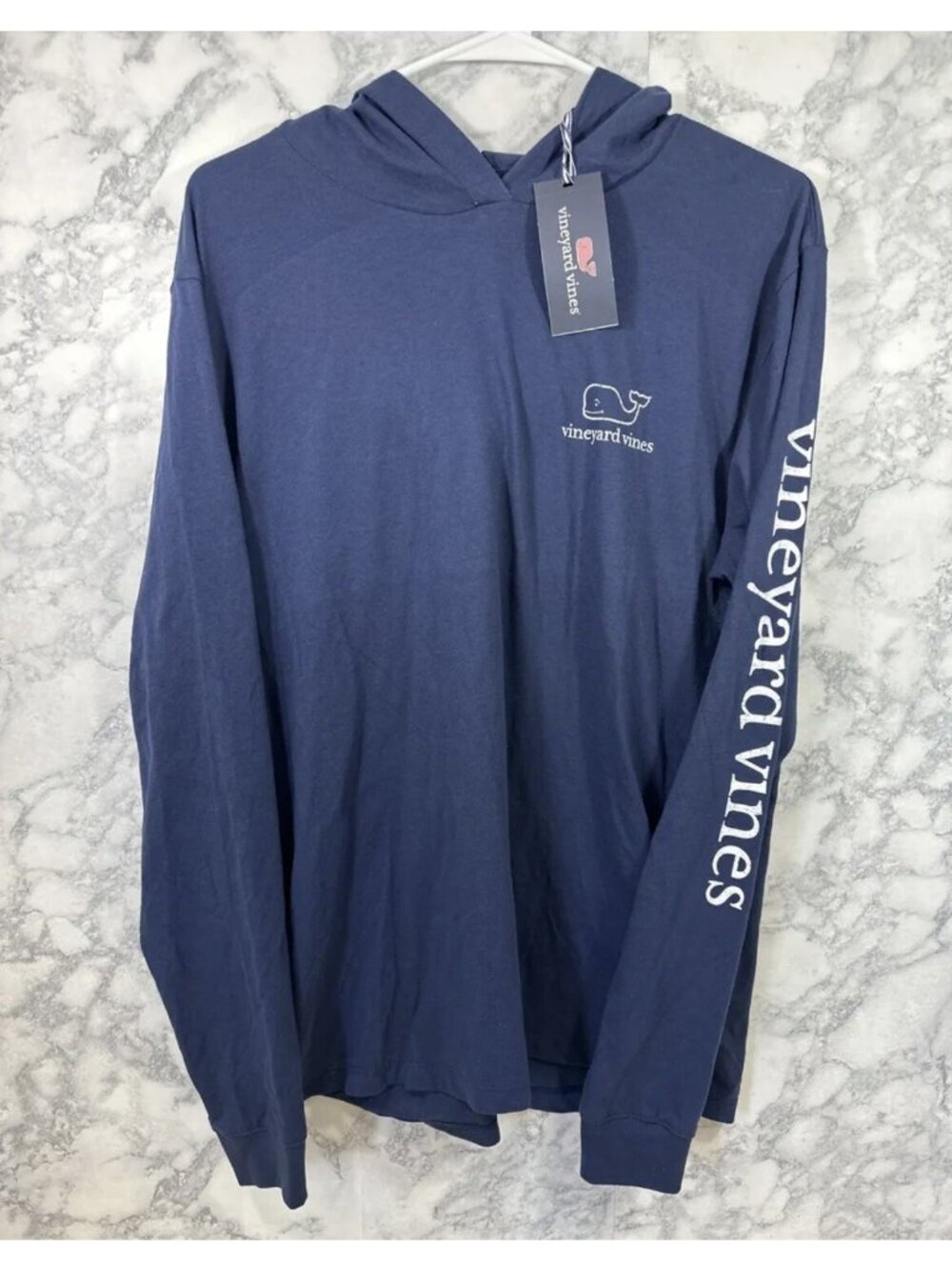 Vineyard Vines Mens Large Long Sleeve Hoodie Shirt Navy Blue NWT